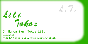 lili tokos business card